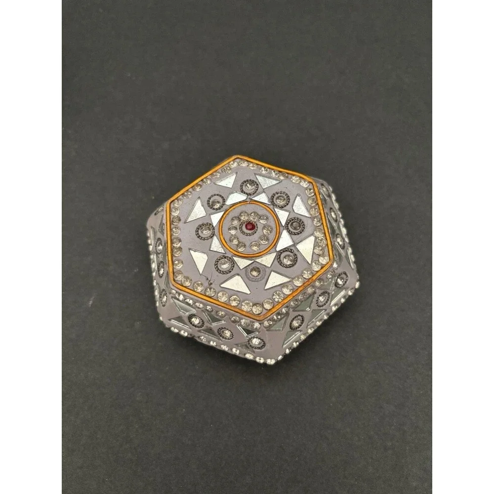 Pier One Set Of 3 Y2K Ceramic Jeweled Rhinestones Keepsake Trinket boxes India